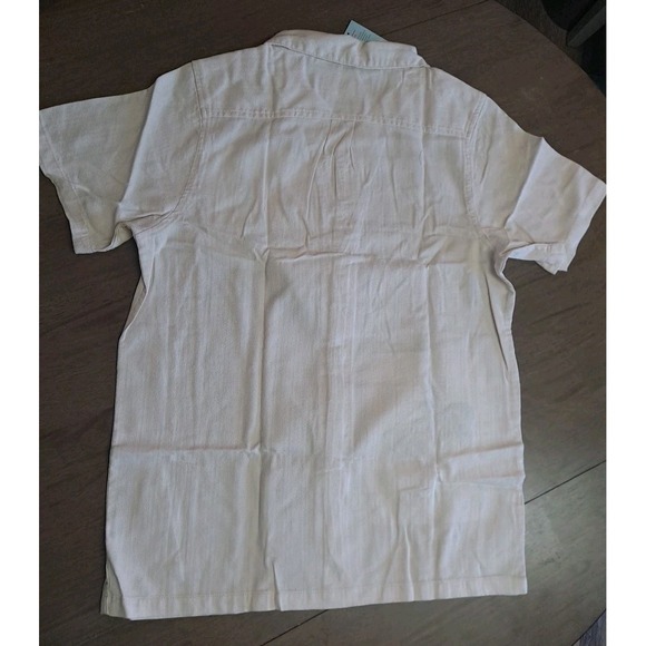 NWT Cat & Jack Boys XXL 16/18 Short Sleeve Embroidered‎ Shirt Parrott Palm Tree - Picture 9 of 12